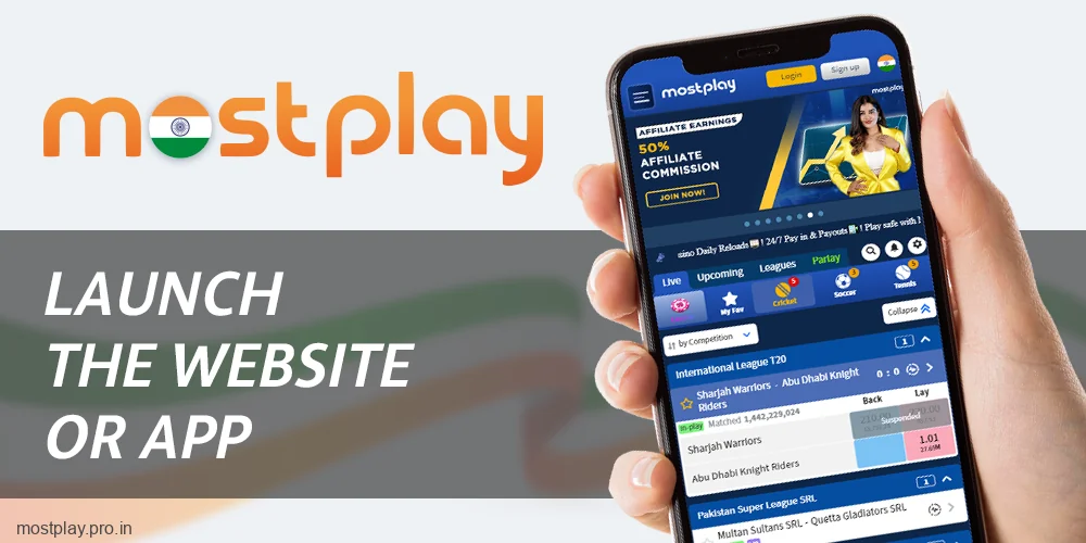 Visit the Mostplay India app or website