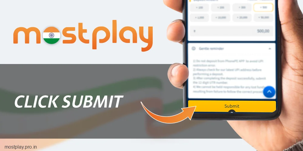 Click Submit button again at Mostplay India