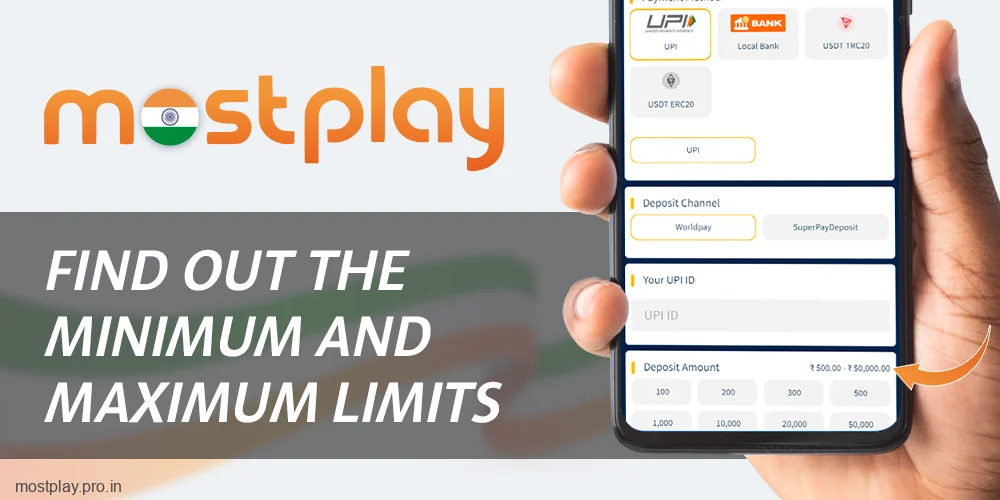 Explore the minimum and maximum deposit limit at Mostplay India