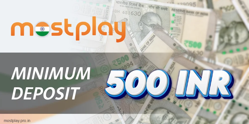 Minimum deposit amount for Indian Mostplay players