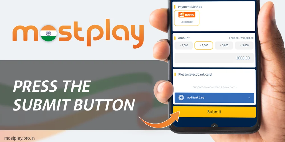 Click the Submit button at Mostplay India