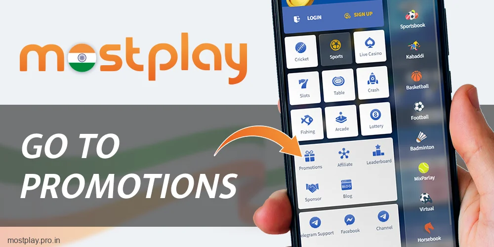 Go to Bonus section at Mostplay India