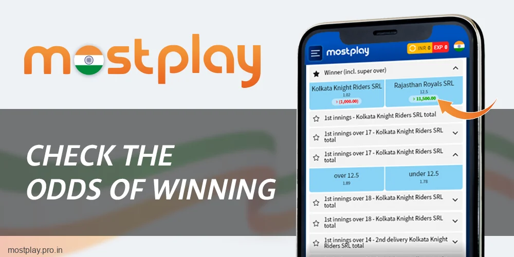 Explore the odds of winning at Mostplay India