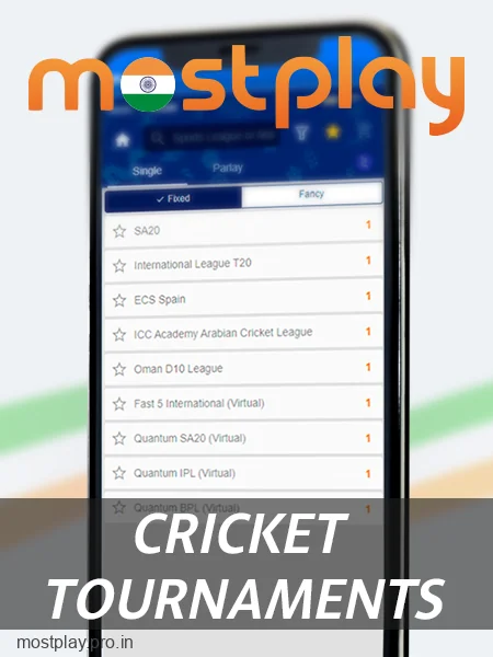 Cricket competitions for Mostplay India bettors