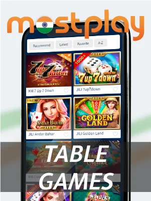Play table games at Mostplay India