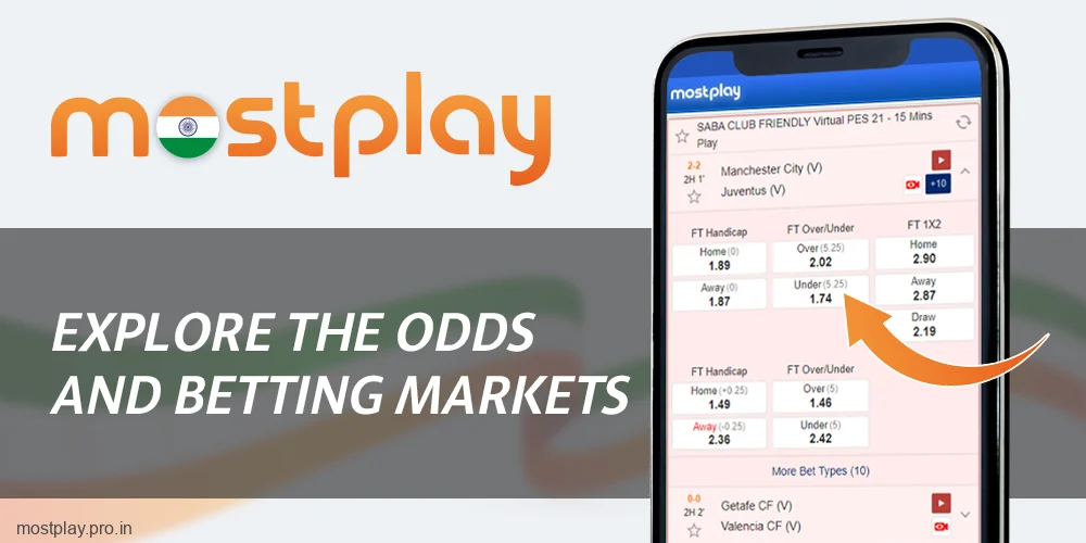 Explore betting markets and odds at Mostplay India