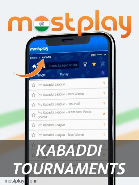 Kabaddi competition for Mostplay India bettors