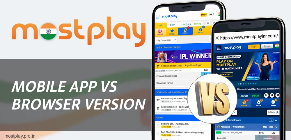 Compare Mostplay India app and website