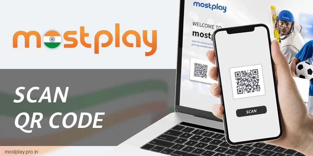 Scan the QR code on the page at Mostplay India