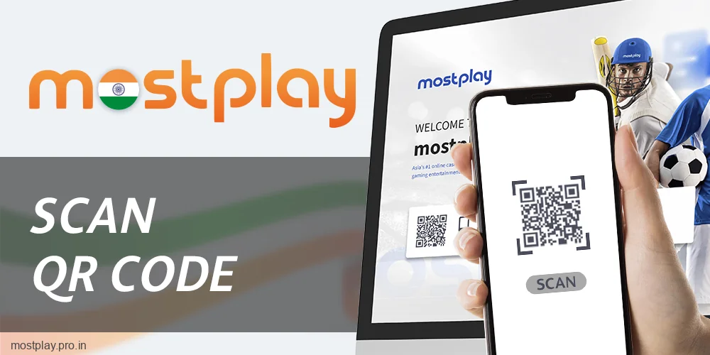 Scan the QR code on the page at Mostplay India