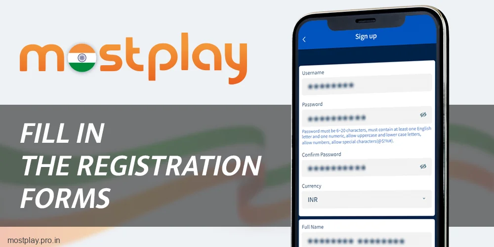Fill out the registration form at Mostplay India