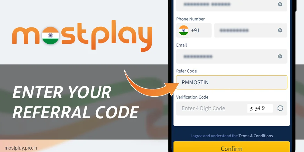 Enter your promo code at Mostplay India