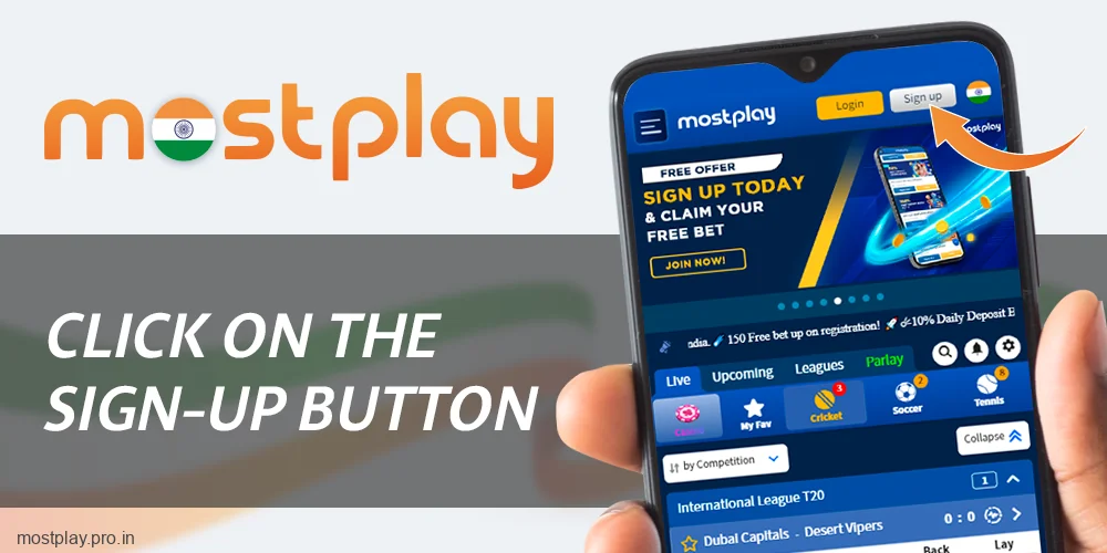 Click the Sign Up button at Mostplay India