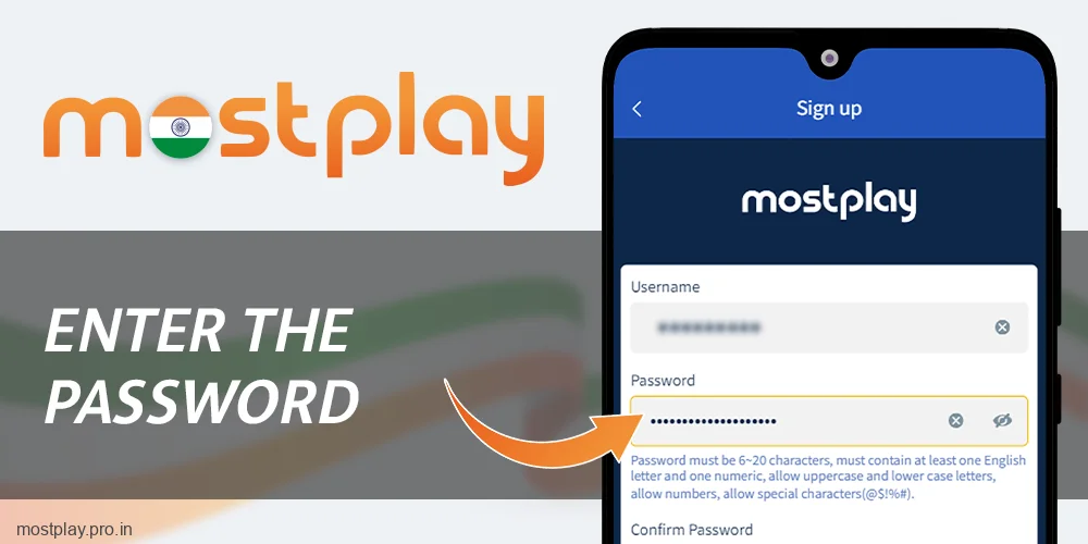 Enter your password at Mostplay India