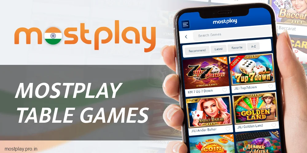 Play Table Games for Indian Mostplay Players